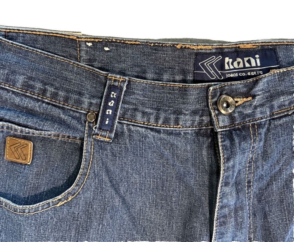 Vtg Karl Kani Jeans Mens 36x33 Blue Straight Baggy Wide Grunge Y2K 90s